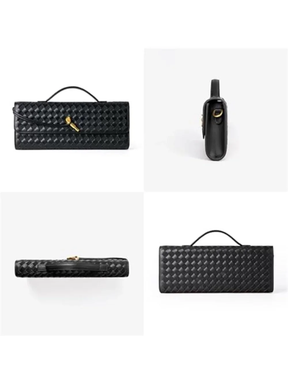 Woven Purse for Women Evening Clutch Woven Leather & Suede Handbags